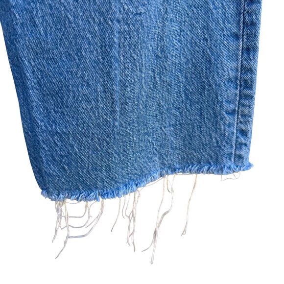 Levi Strauss Ribcage Straight Ankle High Waisted Rough Cut Hem Denim Jeans 26 - Picture 5 of 9